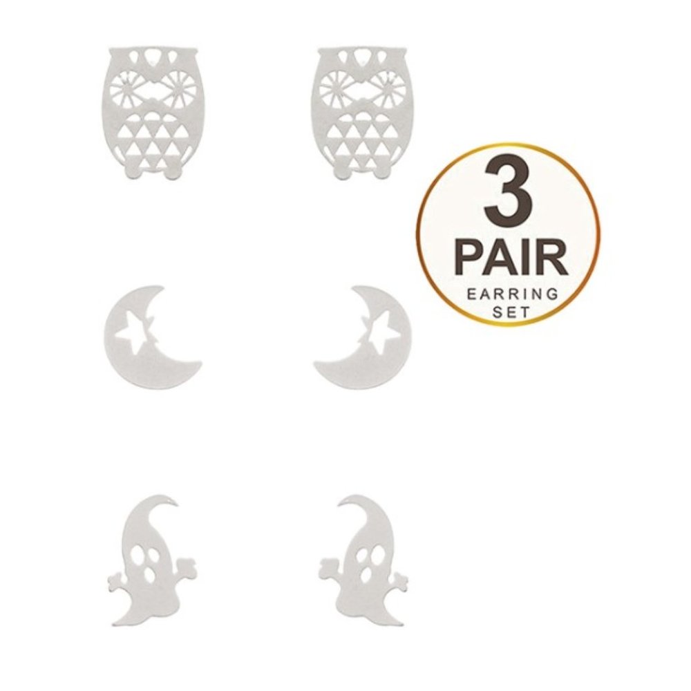 Halloween theme 3 pair earring set